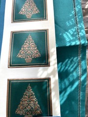 36 Fossler Christmas Seals Stickers Embossed Foil Holly Flower Tree Marian Heath