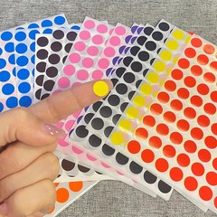 Bright Color Coding Dot Stickers 10mm 1400pcs for Scrapbooking and Organization