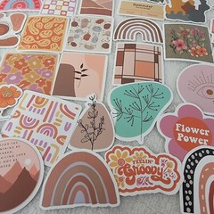 Motivational Good Vibes 100 Stickers Earth Tones Rainbows Positive Feel Good