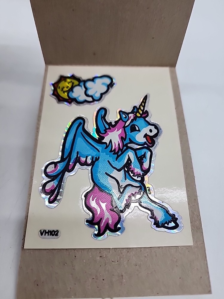 Rare Vintage 80’s Decal Specialties BJ Prism Baby Unicorn Vending Sticker VH102
