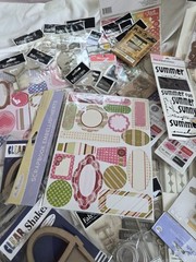 HUGE LOT Scrapbook Stickers Junk Journal Craft Fabscaps Clear Shaker Crystal