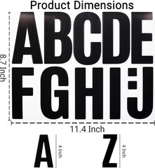 165 Pieces 4 Inch Letter Sticker, Self-Adhesive Waterproof & Tear-Resistant Larg