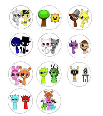 1000PCS 10 Patterns Cute SPRUNKI game Character stickers for kids