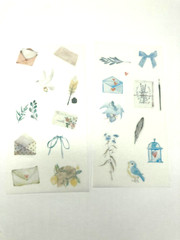 Love Letter Washi Paper Stickers 6 Sheets Scrapbook Junk Journal Collage Cards