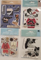 Lot Of 10 JOLEES’S Boutique K&Co Sticko Scrapbooking Stickers BASEBALL HOCKEY