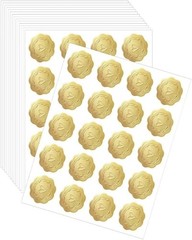 10/500 Pcs Gold Embossed Wax Seal Looking Heart Envelope Seals for Wedding Party