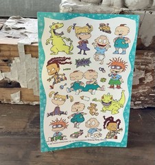Mixed Lot of 5 Vintage Cartoon Sticker Sheets Simpsons Rugrats Betty Boop