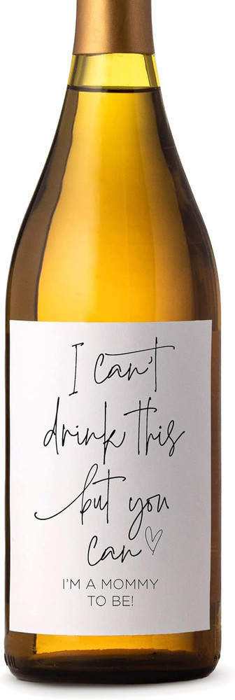 Pregnancy Reveal Wine Label Stickers for Family, Friends, 3X Small Labels, Grand