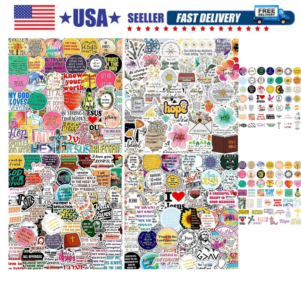 220Pcs Inspirational Christian Stickers, Vinly Waterproof Bible Verse Jesus S…