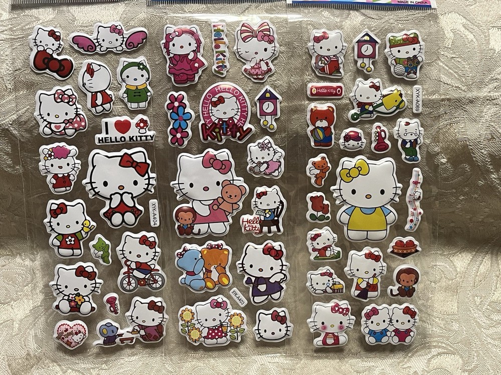 Retro Vintage Look Hello Kitty 3D Bubble Puffy Stickers 3 sets (#44)