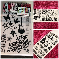 Paper Crush Swatch Book 149 Impress Rub On Band Music rock rebel Punk Star theme