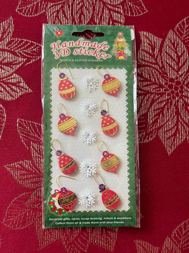 YOU CHOOSE -VINTAGE CHRISTMAS FOIL 3D Stickers/FREE SHIPPING/WILL BE ADDING MORE