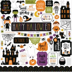(1) 12×12 Sheet Echo Park Paper HALLOWEEN MAGIC Scrapbook Element Stickers