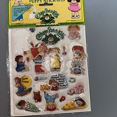 Vintage 1980s CABBAGE PATCH KID Puffy Sticker Sheet SEE Pics #5 Slumber Party