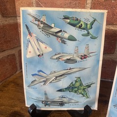 Vintage 1988 Hallmark Cards Stickers Fighter Jets F-16 F-18 Planes 2 Sheets