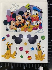 Vintage Pluto & Mickey Mouse Sticker Sheet Scrapbook Craft Stickers