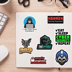 Cybersecurity & Hacker-Themed Waterproof Vinyl Stickers for Tech, Coding, etc