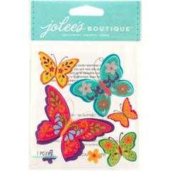 Crafts Jolee’s 3D Stickers Colorful Butterflies Layered Felt Flowers Detailed