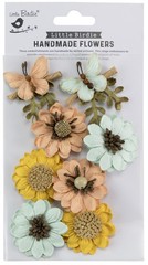 Little Birdie Arcadia Paper Flowers 8/Pkg-Sunshine And Lemonade
