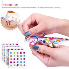 Self Adhesive Rhinestones, 735Pcs Craft Gems Self Adhesive Jewels Stickers