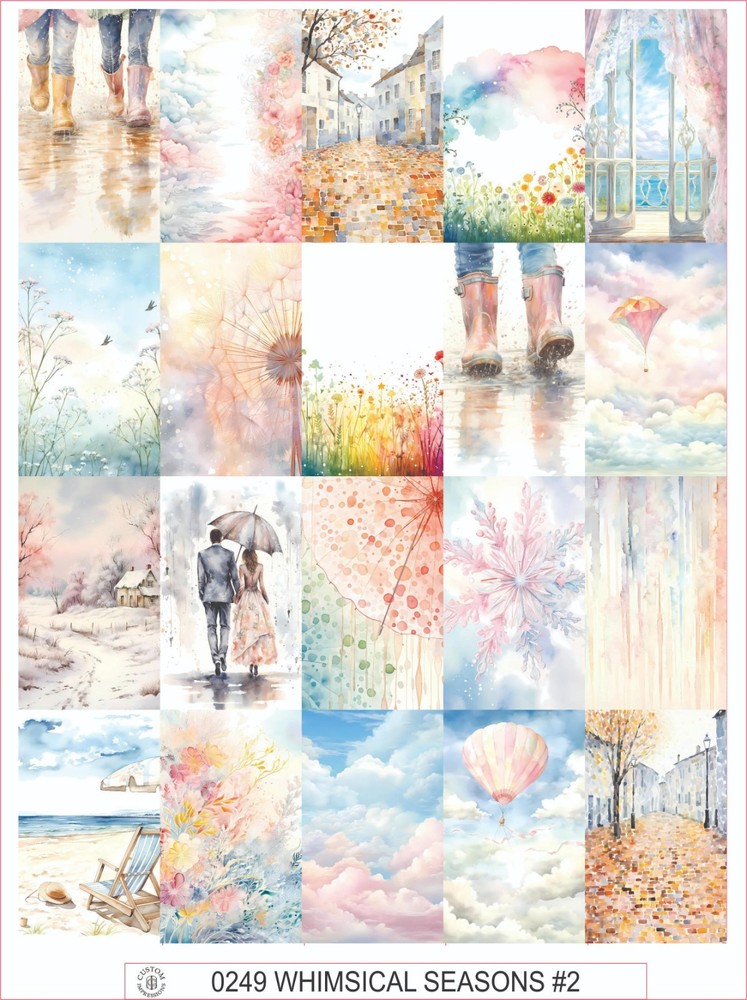 WHIMSICAL SEASONS #2 – COMPLETE SHEET OF 20 STICKERS