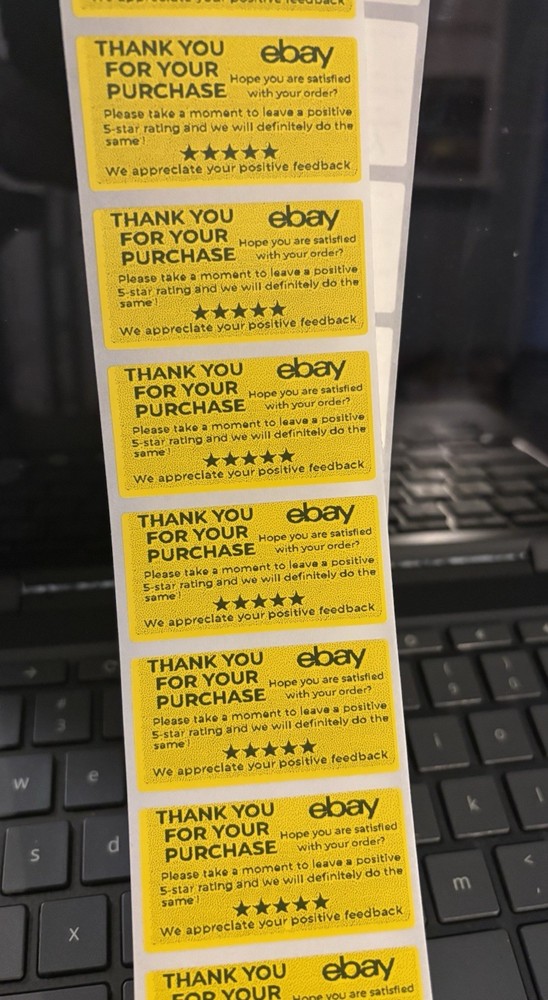 100pc Thank You for Your Purchase eBay Stickers Labels ENVELOPE LABELS 2″x1”