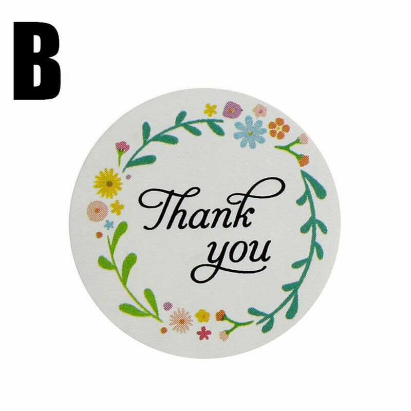 500 X Thank You Stickers DIY 1/1.5inch Letter Seal Business Gift Purchase Label
