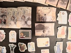 Orig Retro Material Pack 100 Pc Scrapbooking JJ Craft Kit Papers Elegant Time