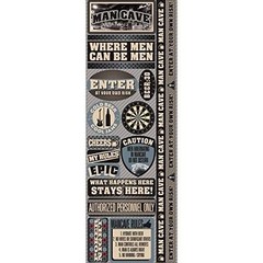 Reminisce Signature Series Cardstock Combo Stickers, 4.25 by 12-Inch, Man Cave