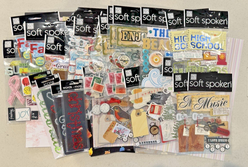 Me & My Big Ideas Scrapbook 12 x 12 Paper & Sticker Embellishment HUGE LOT