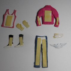 HARLEY DAVIDSON Dimensional Stickers Outfit Pink Leather Denim #9 Open Package