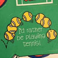 1980 VTG HALLMARK COMIC TENNIS RACKET & BALLS STICKERS