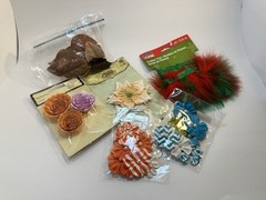 Recollections ArtMinds Embellishments Flowers Leaves Feathers Floral Holiday Lot