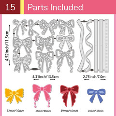 15Pcs Bownot Metal Die Cut for Card Making Bownot Die Cut Ribbon Embossing Stenc