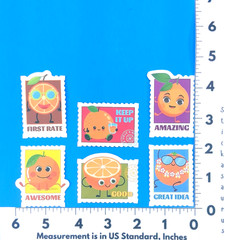 Orange Scented Stamp Style Sticker Set Of 6