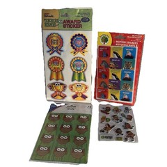 Vintage 90s sticker LOT Teachers award Motion Stickers Carson Dellosa owl Kiwi