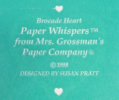 Gray Brocade Heart Stickers Vintage Mrs. Grossman’s