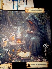 Witchy Junk Journal Kit Ephemera Pack Halloween Gothic Dark Academia 101 Pc