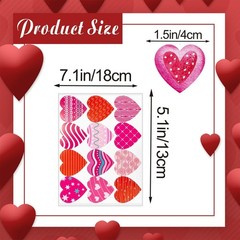Eco-Friendly 232 Pcs Waterproof Heart Stickers – Perfect for Valentine’s Day