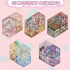20 Sets 3D Stickers – Fantasy, Horror, Adventure Theme Sticker Book