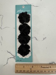 Jolee’s Boutique Embellishments Pk of 4 Black Mini Burlap Flowers Scrapbooking