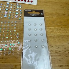 Craft Jewel and Pearl Sticker Lot Huge Assortment of Rhinestones Adhesives
