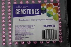 PINK Gemstone Jewel Glitter Facet Cut Sticker Embellishments Assortment Lot of 9