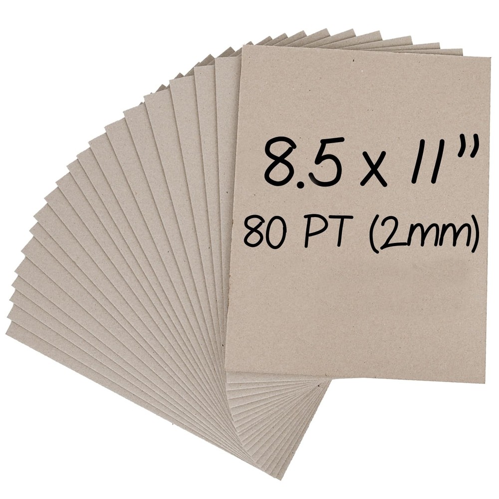 Sturdy 8.5×11 Chipboard Sheets – 20 Pack, 80 PT Thick for Binding & Crafts
