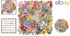 Crafting Stickers – 60 Waterproof Floral Stickers for Students and Teachers