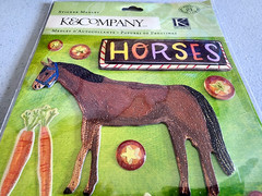 K&Company 3D Chipboard Horses Stickers Scrapbooking Sheet 4.5×12 Thoroughbred
