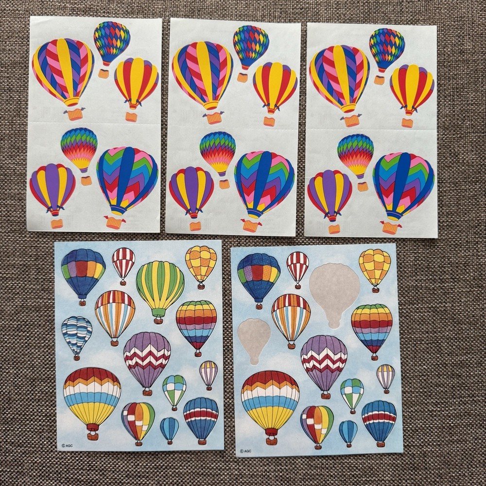 Vintage Mrs. Grossman’s Hot Air Balloons Sticker Sheet Style + AGC Sheets Read