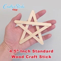 200 Pack 4.5 Inch Brown Popsicle Sticks, Wood Craft Sticks for Crafts, Learni…