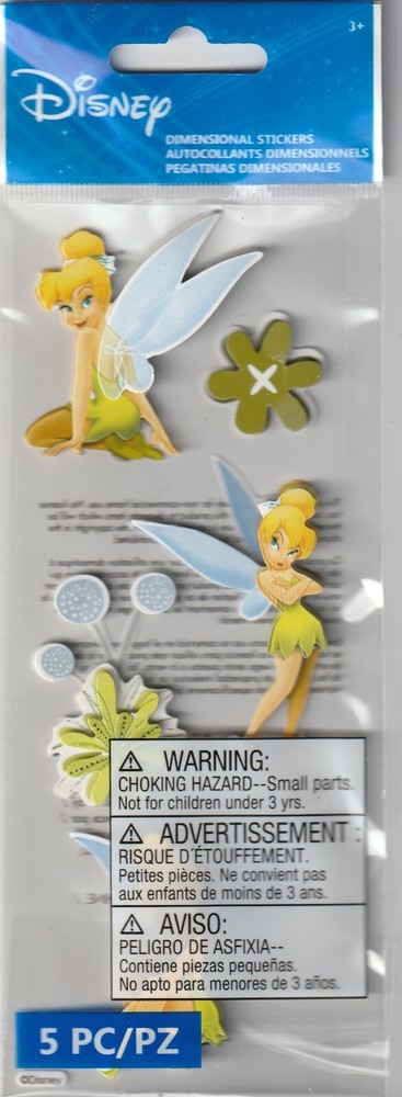 Licensed Disney TINKER BELL Tinkerbelle 3-D Stickers 74702 FAST FREE shipping!