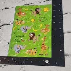 Mattel Cartoon Animal Scrapbooking Stickers Farm Jungle Marine Life Lot 4 Sheets